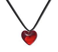 ZEPFJHE Collana con ciondolo a forma di cuore girocollo lunga catena amore collana uomo donna chocker accessori per feste donne ragazza uomo piccolo, Misura unica, come descritto, come descritto