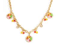 ZEPFJHE Collana con ciondolo a forma di frutta giovanile in acciaio inossidabile con catena da collo comoda da indossare gioielli giovanile accessorio alla moda vivace collana con ciondolo, Misura