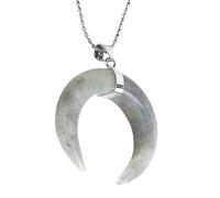 ZEPFJHE Collana con cristalli a mezzaluna in pietra naturale, elegante, per gli appassionati di moda, Misura unica, come descritto, come descritto