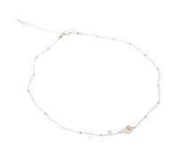 ZEPFJHE Collana di perle d'acqua dolce naturali collana regolabile catena gioielli caratteristica luna stella fascino e perline luna stella collana di perline viola