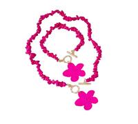 ZEPFJHE Collana Femminile Alla E Bracciale Set Delicata Pendente Floreale Gioielli Fatti A Mano Accessori Mano Flower Accessori Eleganti Collana Sospensione Floreale