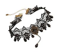 ZEPFJHE Collana girocollo da donna in pizzo, stile vintage, per vari outfit e occasioni speciali, con fascia regolabile