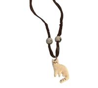 ZEPFJHE Collana in corda con perline a forma di stella, stile etnico, lunghezza regolabile, accessorio alla moda a tema gatti, accessorio per l'uso quotidiano, versatile collana con ciondolo a forma