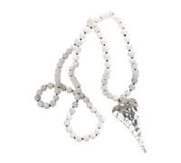 ZEPFJHE Collana lunga con ciondolo con pietre preziose, accessorio con intricato perline per un look vintage alla moda, Misura unica, come descritto, come descritto