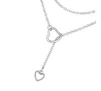 ZEPFJHE Collana lunga da donna con gocce a forma di cuore, versatile con accento unico catena per clavicola ornamento goccia, Misura unica, come descritto, come descritto
