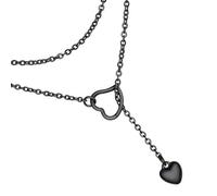 ZEPFJHE Collana lunga da donna con gocce a forma di cuore, versatile con accento unico catena per clavicola ornamento goccia, Misura unica, come descritto, come descritto