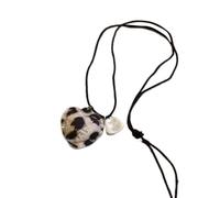 ZEPFJHE Collana moderna con ciondolo a forma di cuore, collana con ciondolo a forma di cuore, collana lunga in corda, regolabile, per amanti della moda, gioielli alla moda, Misura unica, come