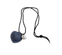 ZEPFJHE Collana moderna con ciondolo a forma di cuore, collana con ciondolo a forma di cuore, collana lunga in corda, regolabile, per amanti della moda, gioielli alla moda, Misura unica, come