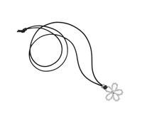 ZEPFJHE Collana regolabile fatta a mano con fiore cavo cavo per le donne in pelle nera confortevole gioielli clavicola regali floreale chokers collana