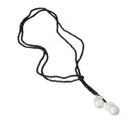 ZEPFJHE Collana versatile a strati con perle simulate e gioielli regolabili con perline di cristallo per abiti alla moda gioielli di cristallo a strati regolabili, Misura unica, come descritto, come