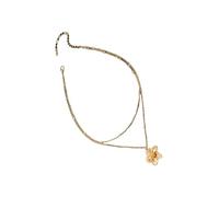 ZEPFJHE Collana versatile con medaglione floreale regolabile catena clavicola in lega artigianale catena leggera accessorio moda versatile lunghezza collana da donna, Misura unica, come descritto