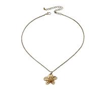 ZEPFJHE Collana versatile con medaglione floreale regolabile catena clavicola in lega artigianale catena leggera accessorio moda versatile lunghezza collana da donna, Misura unica, come descritto