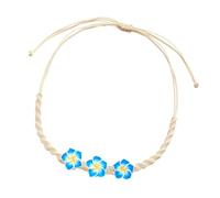 ZEPFJHE Collana vibrante con fiori in argilla morbida intrecciata a mano gioielli portatili per abiti casual e forniture per feste gioielli in argilla morbida, Misura unica, come descritto, come