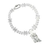 ZEPFJHE Collana vintage ovale in resina con catena a clip esagerata girocollo con disegni ovali per feste che raccolgono collana alla moda per giovani