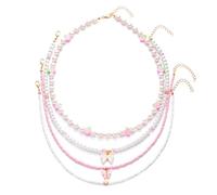 ZEPFJHE Collane Con Perline Multistrato Pendente Fragole Fatte A Mano Materiali Perfetti Per La Collana Fatti A Mano Tutti I Feste E Feste