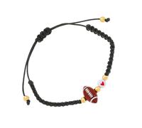ZEPFJHE Comoda catena intrecciata elegante con perline rotonde per appassionati di calcio, ideale per gite casual e giornate di gioco, comodo braccialetto sportivo, Misura unica, come descritto