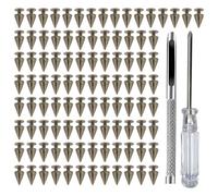 ZEPFJHE Confezione da 100 borchie robuste in metallo con chiusura a vite per abbigliamento punk e progetti in pelle, forniture per scarpe e decorazioni, Misura unica, come descritto, come descritto