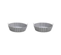 ZEPFJHE Confezione da 2 cuscinetti per friggitrici ad aria, cestello rotondo multifunzione in silicone, strumento di cottura adatto per padelle professionali in silicone