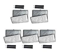 ZEPFJHE Confezione da 5 borse termiche per il trasporto di alimenti, in poliestere, colore argento, accessori per corriere e venditori al mercato, D, Taglia unica