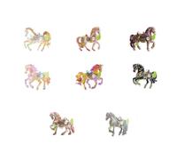 ZEPFJHE Confezione da 8 ganci luccicanti in acrilico 2D con corda dorata, progettati per migliorare l'aspetto visivo per riunioni di vacanza e caminetti da appendere ornamento