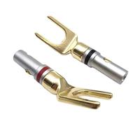 ZEPFJHE Connettore Altoparlante Uditivo in Oro Oro Placcato A Forma Forcella Banana Fork Tappi Eccellente Conducibilità Y A Filo Spade