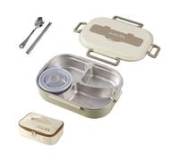 ZEPFJHE Contenitore termico per il pranzo di grande capacità, con ciotola, cucchiaio e bacchette, 1500 ml, in acciaio inox, a doppio strato, lavabile in lavastoviglie, contenitore per pasti con