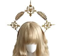 ZEPFJHE Copricapo da donna per la madrina, gotico, vergine, accessori per capelli, passerelle, puntelli