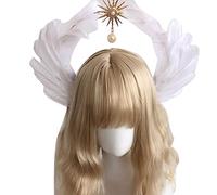 ZEPFJHE Copricapo da donna per la madrina, gotico, vergine, accessori per capelli, passerelle, puntelli