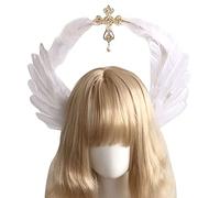 ZEPFJHE Copricapo da donna per la madrina, gotico, vergine, accessori per capelli, passerelle, puntelli