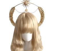 ZEPFJHE Copricapo da donna per la madrina, gotico, vergine, accessori per capelli, passerelle, puntelli
