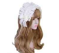 ZEPFJHE Copricapo gotico per cameriera stella accessori per capelli cosplay fasce per capelli dolce nastro increspato fiocco forcine per capelli