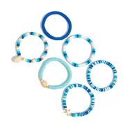ZEPFJHE Corda elastica colorata con perline colorate regalo per gli appassionati di moda spiaggia e viaggi set di perline in argilla, Misura unica, come descritto