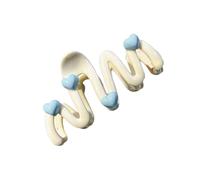 ZEPFJHE Cuore Blu Ondulato A Forma Di Artiglio Dei Capelli Per Le Donne Dolce Irregolare Acrilico Tornante Acrilico Delle Donne Clip di Capelli