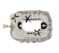 ZEPFJHE Custodia per biglietti fotografici con orecchie di gatto alla moda con pizzo increspato e catena di perline per borsa o portachiavi, porta carte alla moda, Nero , Bellezza di massa