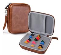 ZEPFJHE Custodia per plettro per chitarra, custodia per accessori per chitarra, con 15 plettri per chitarra in omaggio, portatile, con cerniera
