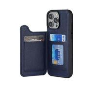 ZEPFJHE Custodia pieghevole per carte di credito con chiusura a portafoglio elegante in pelle PU semplice installazione per telefono 16 blu navy