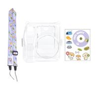 ZEPFJHE Custodia protettiva trasparente per fotocamera con custodia per pellicola protettiva e tracolla regolabile, Fondo viola Pet Do, Set Bagagli