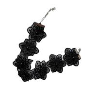 ZEPFJHE Delicato pizzo fiore collana con perle finte lunghezza regolabile collo accessorio per matrimoni e feste accessori moda donna, Misura unica, come descritto, come descritto