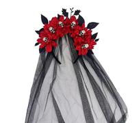 ZEPFJHE Delicato velo nero copricapo strega cappello da strega copricapo Cosplay strega copricapo per Halloween Cosplay e moda gotica strega copricapo da sposa