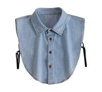 ZEPFJHE Denims Falso Collar - il Layering Essential per le donne, collare per le donne, collari per le donne denim Falso collare stratificazione essenziale per le donne moda, Azzurro, A
