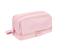 ZEPFJHE Doppio Strato A Matita Borsa Penna Custodia Color A Capacità Capacità Colore Solido Tasto A Doppio Strato Per Studente