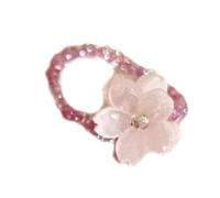 ZEPFJHE Elastico Perline Viole Floreali Acrilico Anelli Regolabili Gioielli Dito Coreano Stili Donne Accessorio di Moda Per Il Partito Elastico Delle Donne, Misura unica, come descritto, come