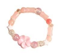 ZEPFJHE Elegante Accessorio per Braccialetti I Fiori Dopamina Donne alla Cerca Elevare I Loro Abiti Ogni Occasione del Braccialetto Fiori in Resina