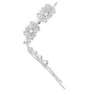 ZEPFJHE Elegante accessorio per capelli da sposa, sofisticato, con nappe argentate, con strass e perle, per feste