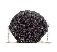 ZEPFJHE Elegante borsa a conchiglia con tracolla in pelle PU borsa a tracolla borsa da sera per gite quotidiane e occasioni speciali serate eleganti, Nero , One Size