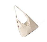 ZEPFJHE Elegante borsa a tracolla di grande capacità morbida in PU texture leggera borsa pratica essenziale Undrearm Bag, bianco
