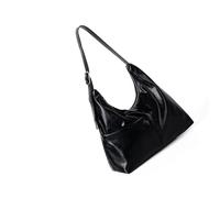 ZEPFJHE Elegante borsa a tracolla di grande capacità morbida in PU texture leggera borsa pratica essenziale Undrearm Bag, Nero