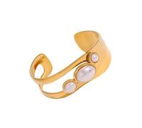 ZEPFJHE Elegante Bracciale Aperto Per Le Donne In Acciaio Inox Irregolare Geometrico Braccialetto Alla Moda Da Polso Gioielli Hiphop In Acciaio Inox, Misura unica, come descritto