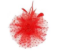 ZEPFJHE Elegante cerchietto con piume e cappello in rete per un look elegante e vintage, accessorio per capelli per feste serali, balli, eventi, comodo accessorio per capelli