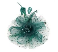 ZEPFJHE Elegante cerchietto con piume e cappello in rete per un look elegante e vintage, accessorio per capelli per feste serali, balli, eventi, comodo accessorio per capelli